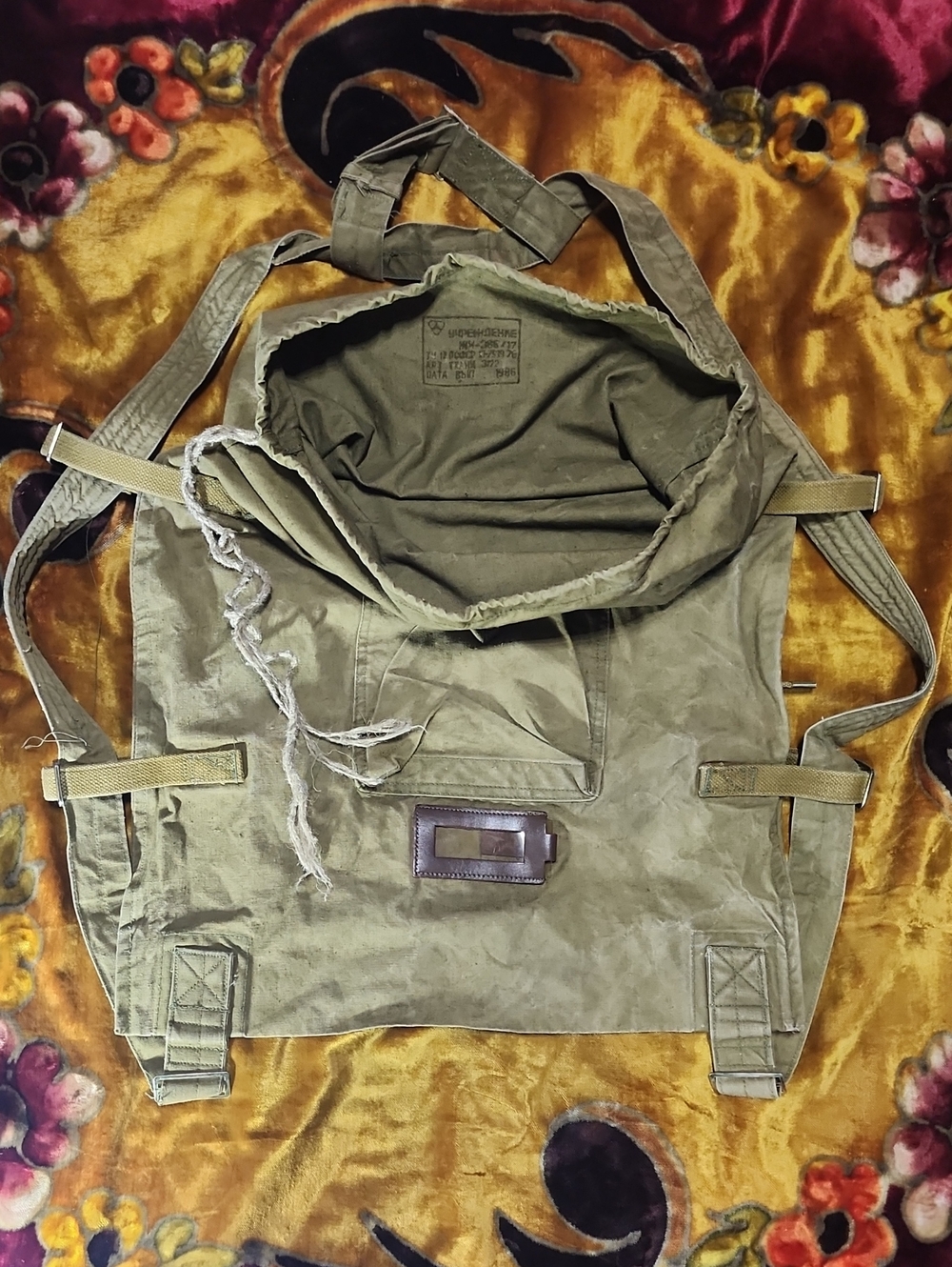 Soviet Military Duffel Backpack in Olive Green